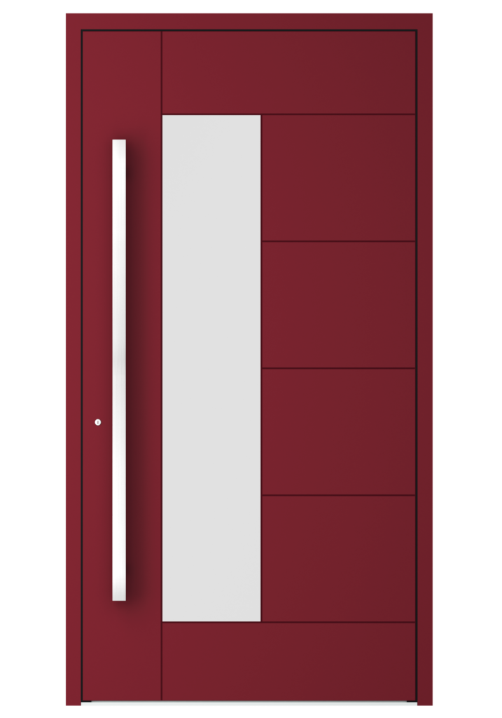 nowoczesne drzwi bordowe