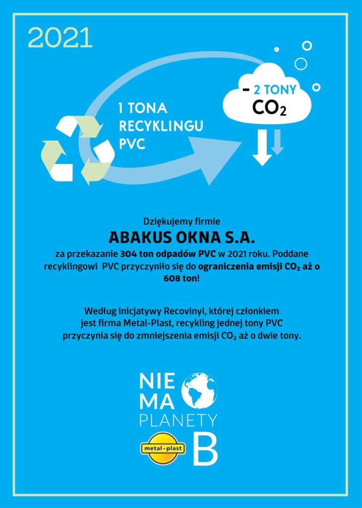 recykling PCV, ekologia, ograniczenie emisji CO2